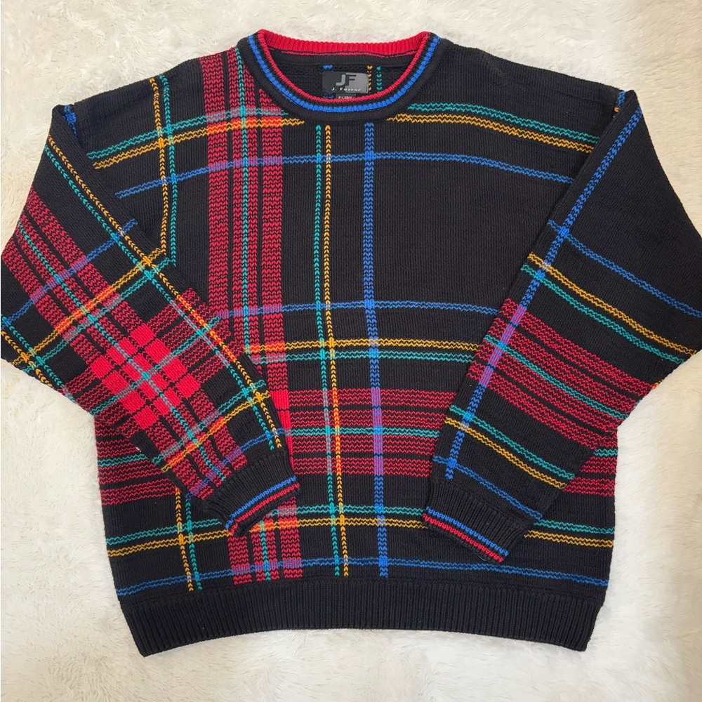 J Ferrar Vintage 90’s Color Block Sweater Size XL Grandpacore